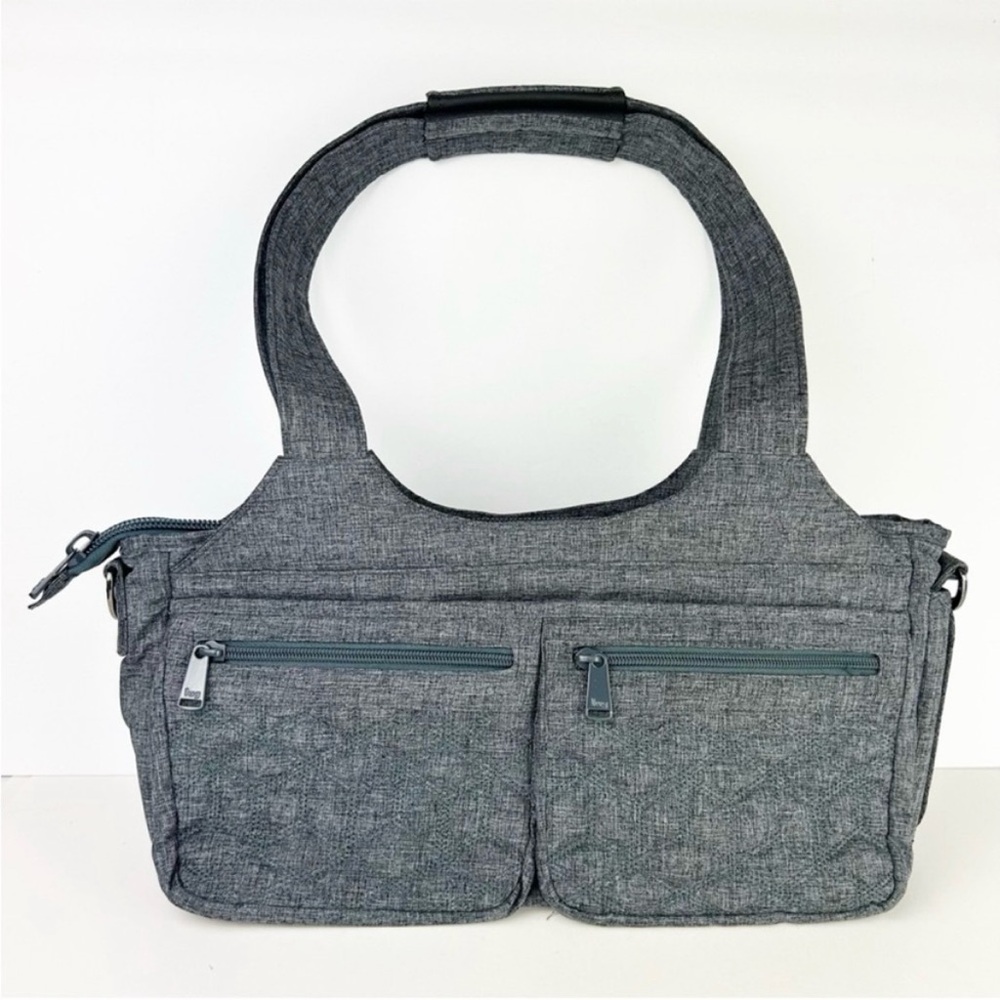 Lug Streetcar East West Heather Gray Quilted Organizer Tote Travel Handbag Purse